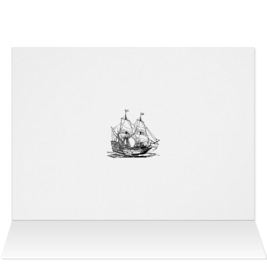 Columbus Day Ship Greeting Card (Inside Horizontal (Top))