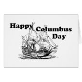 Columbus Day Ship Greeting Card (Front Horizontal)