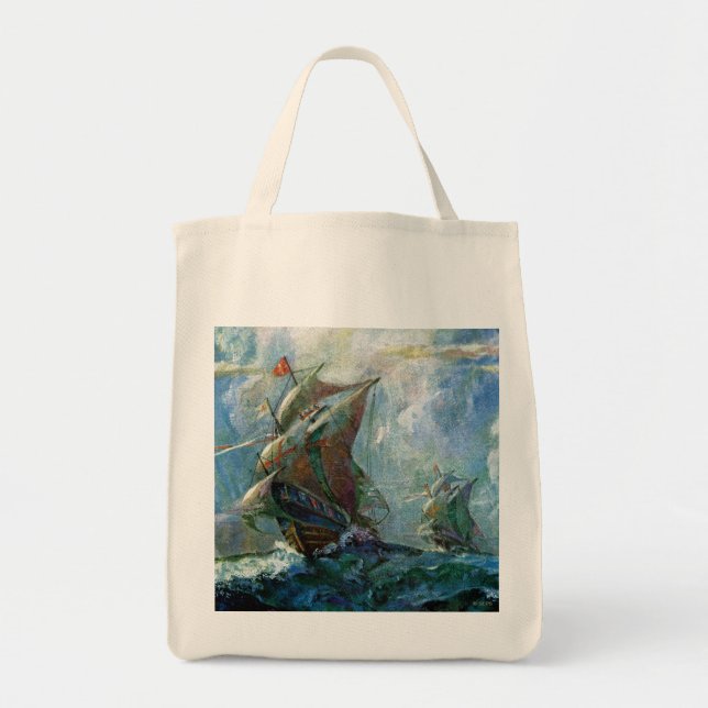 Columbus Day Tote Bag (Front)