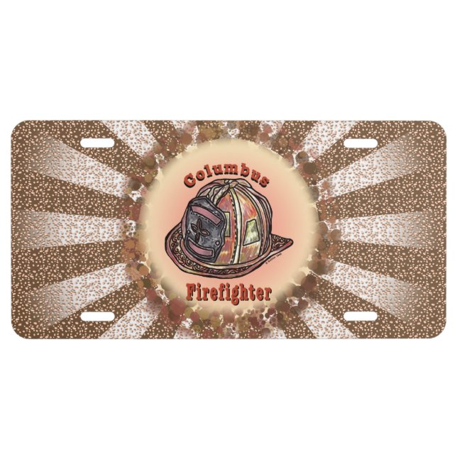 Columbus Firefighter License Plate (Front)