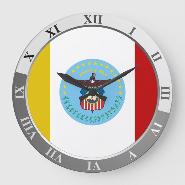 Columbus flag Large Clock (Front)