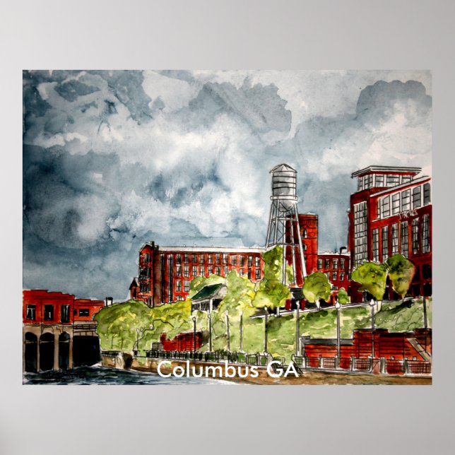 columbus ga georgia riverwalk river walk art, C... Poster (Front)