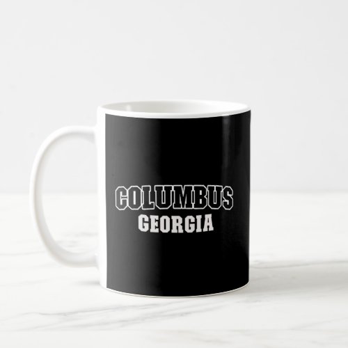 Columbus Georgia Black White Athletic Lettering  Coffee Mug