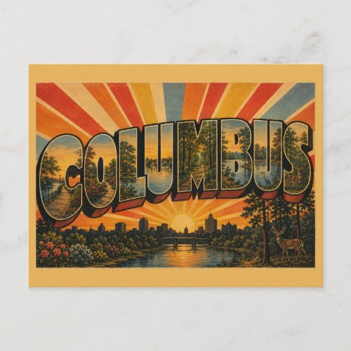 Columbus Georgia Riverwalk Botanical Garden Art Postcard