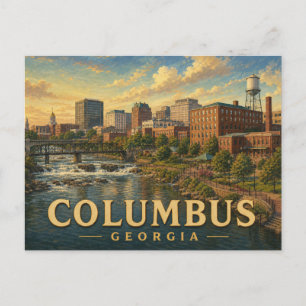 Columbus Georgia Vintage Travel Postcard
