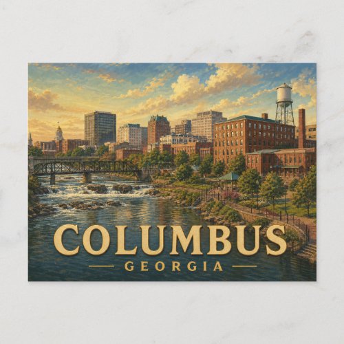 Columbus Georgia Vintage Travel Postcard
