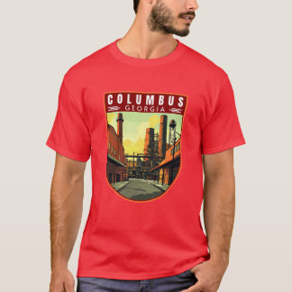 Columbus in Georgia USA Vintage Travel Art Emblem T-Shirt