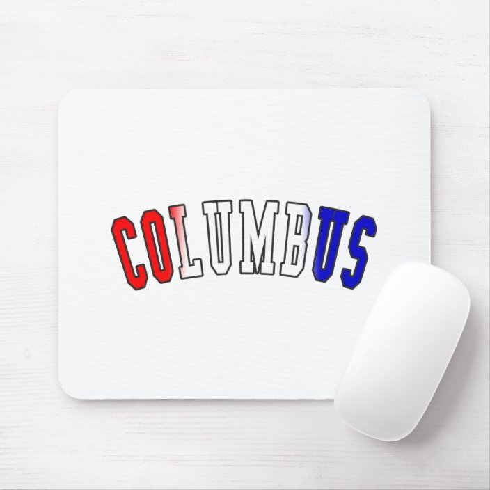Columbus in Ohio State Flag Colors Mouse Pad