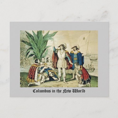 Columbus in the New World Postcard