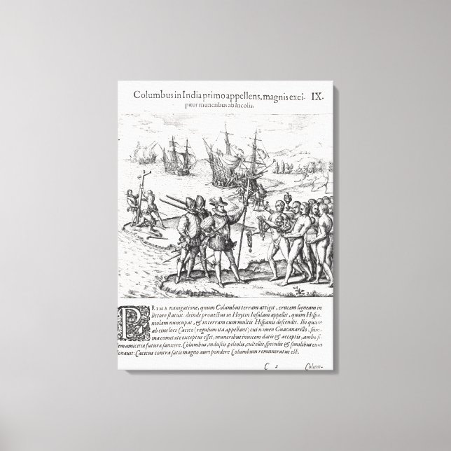 Columbus in What Was First Called India Canvas Print (Front)