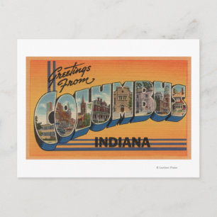 Columbus, Indiana - Large Letter Scenes Postcard
