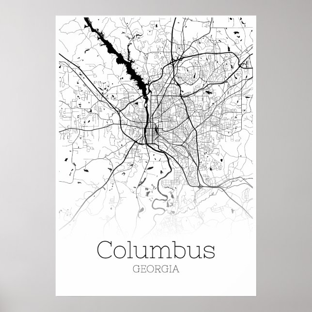 Columbus Map - Georgia - City Map Poster (Front)