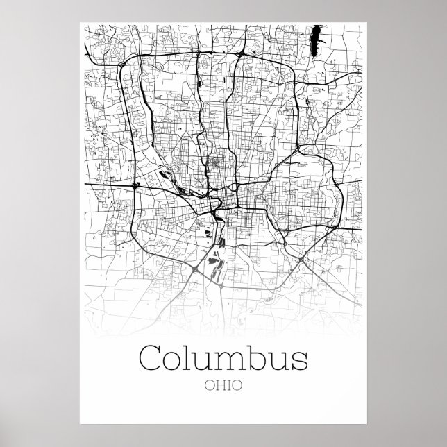 Columbus Map - Ohio - City Map Poster (Front)