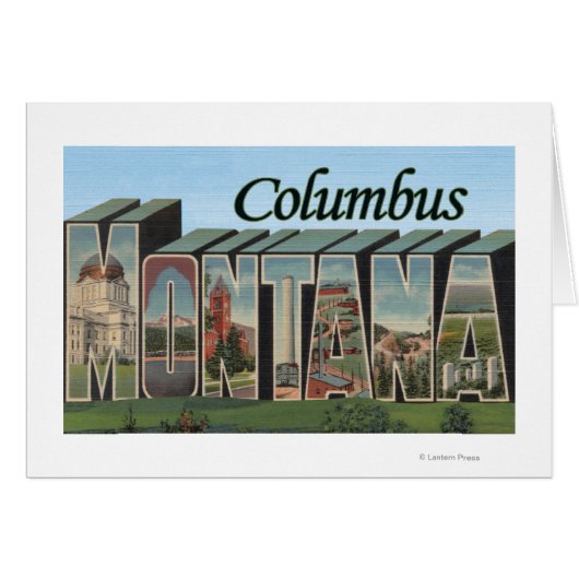 Columbus, Montana - Large Letter Scenes Cards (Front Horizontal)