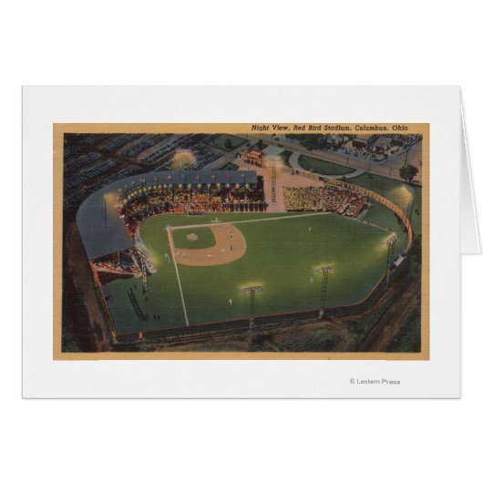 Columbus, OH - Aerial of Red Bird Baseball Cards (Front Horizontal)