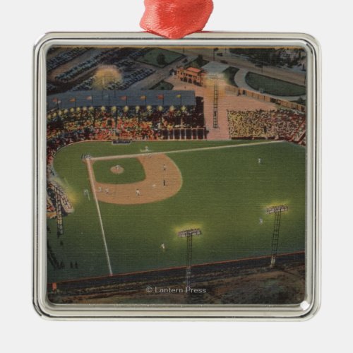 Columbus OH _ Aerial of Red Bird Baseball Metal Ornament