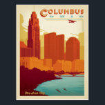 Columbus, OH Postcard<br><div class="desc">Anderson Design Group is an award-winning illustration and design firm in Nashville, Tennessee. Founder Joel Anderson directs a team of talented artists to create original poster art that looks like classic vintage advertising prints from the 1920s to the 1960s.</div>