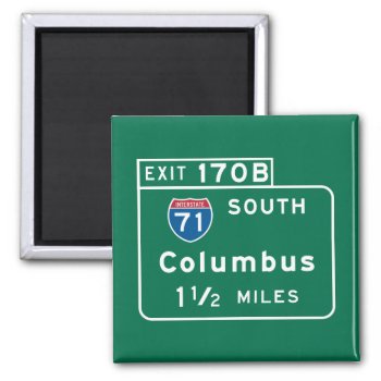 Columbus  Oh Road Sign Magnet by worldofsigns at Zazzle