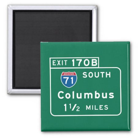 Columbus, Oh Road Sign Magnet