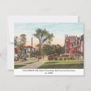 Columbus OH State University vintage 1920s Postcard