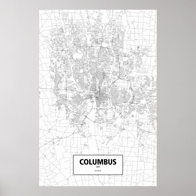 Columbus, Ohio (black on white) Poster (Front)