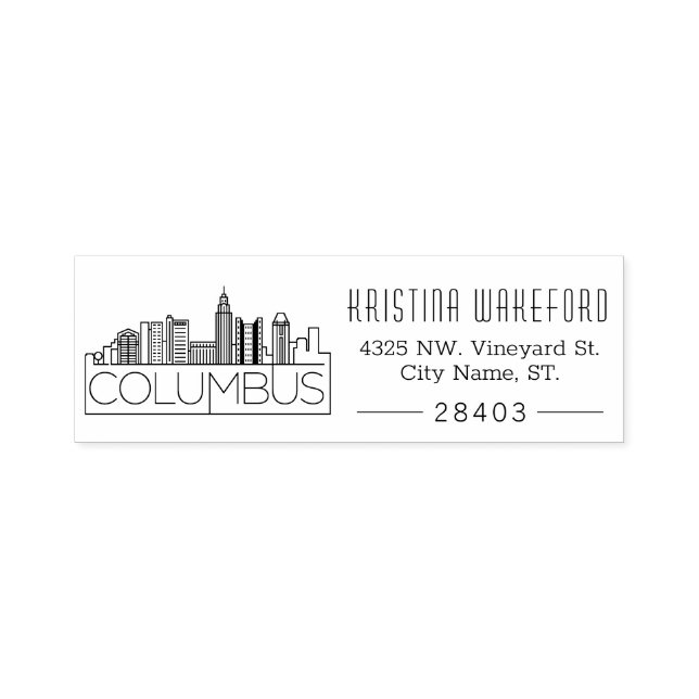 Columbus, Ohio City | Custom Address  Self-inking  Self-inking Stamp (Design)