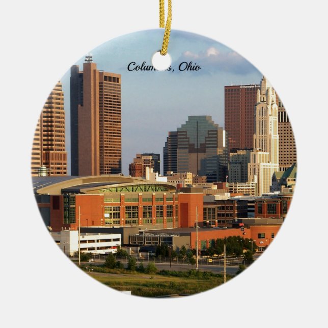Columbus, Ohio cityscape Ceramic Ornament (Front)