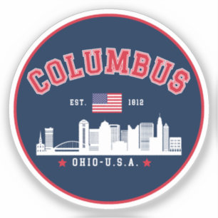 Columbus Ohio Cityscape Design Sticker