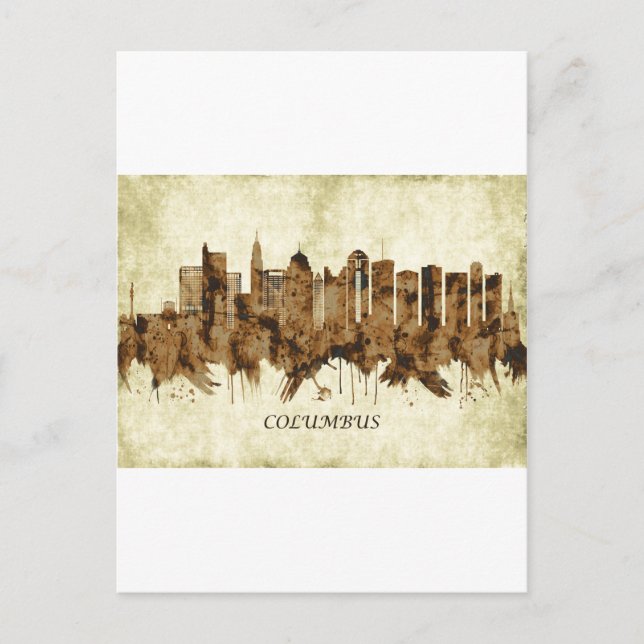 Columbus Ohio Cityscape Invitation Postcard (Front)