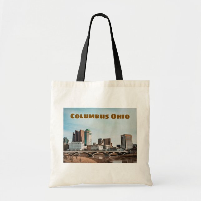 Columbus Ohio Downtown City Scene with Name Tote Bag (Front)