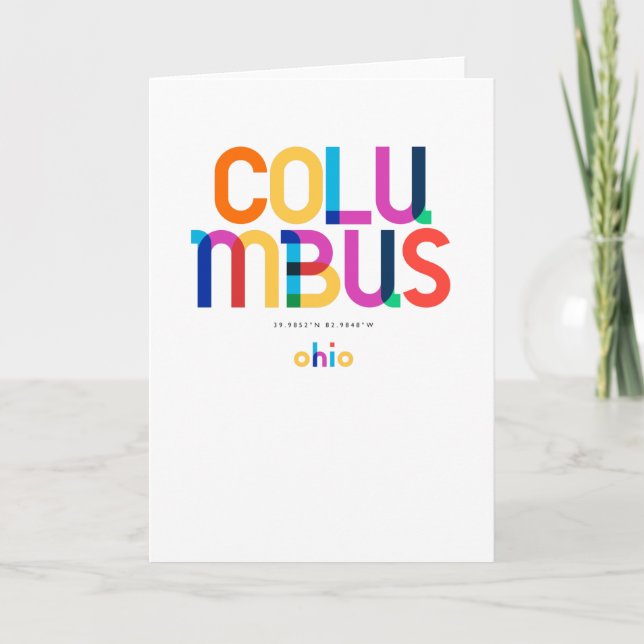 Columbus Ohio Mid Century, Pop Art, Card (Front)