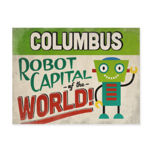 Columbus Ohio Robot - Funny Vintage Postcard