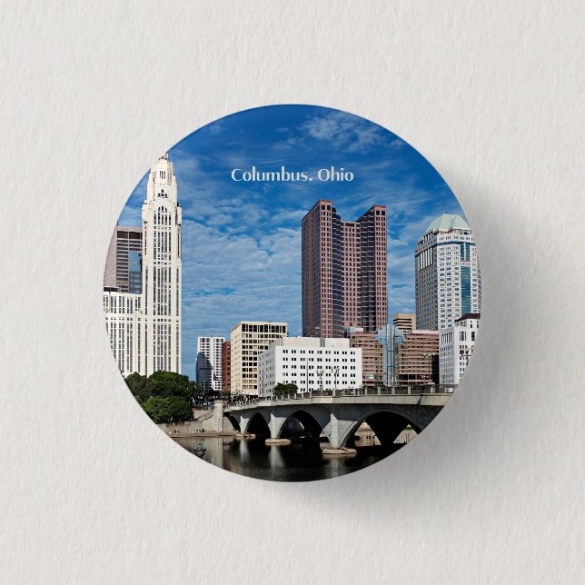 Columbus, Ohio skyline Button (Front)