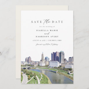 COLUMBUS OHIO Skyline Save the Date Invitation