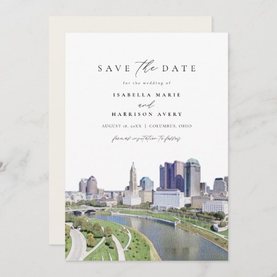 COLUMBUS OHIO Skyline Save the Date Invitation