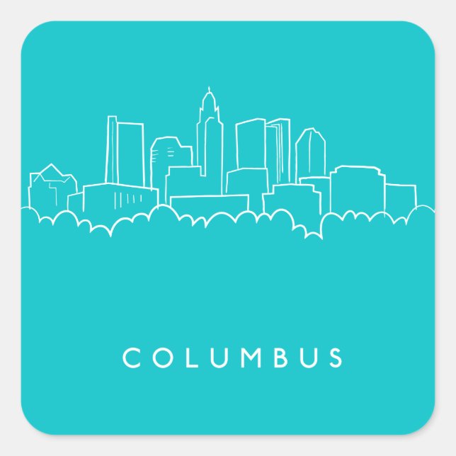 Columbus, Ohio Skyline Square Sticker (Front)