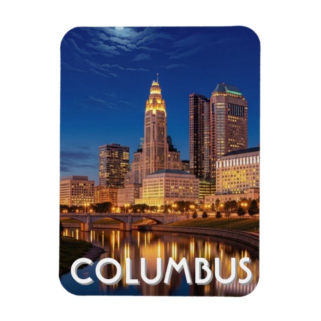 Columbus Ohio Skyline Travel Magnet (Vertical)
