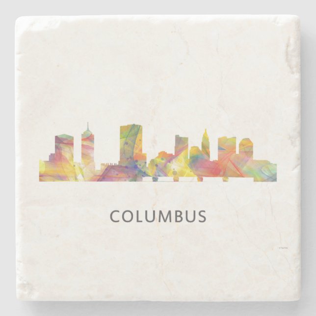 COLUMBUS, OHIO SKYLINE WB1 - STONE COASTER (Front)