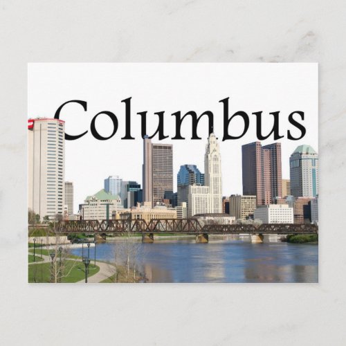 Columbus Ohio Skyline with Columbus in the sky Postcard