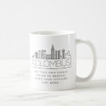 Columbus, Ohio Stylized Skyline | Custom Slogan Coffee Mug<br><div class="desc">A unique coffee mug representing the beautiful city of Columbus, Ohio. This mug features a stylized illustration of the city's unique skyline with its name underneath. Underneath the city name is a spot for your unique slogan or statement about your favorite city. You can utilize the customization function to change...</div>