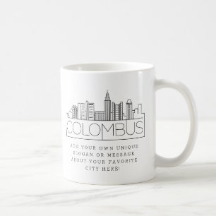 Columbus, Ohio Stylized Skyline Custom Slogan Coffee Mug