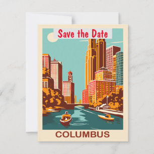 Columbus Ohio Teal Wedding Invitation