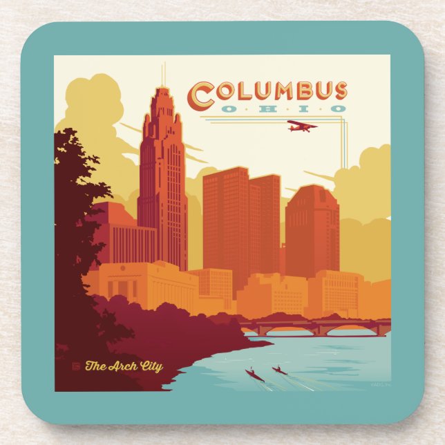 Columbus Ohio | The Arch City Beverage Coaster (Front)