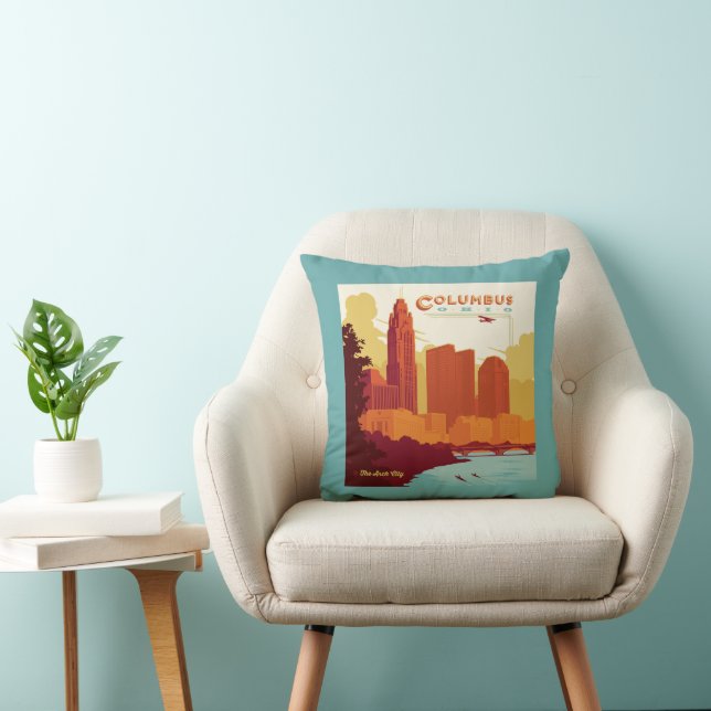 Columbus Ohio | The Arch City Throw Pillow (Chair)