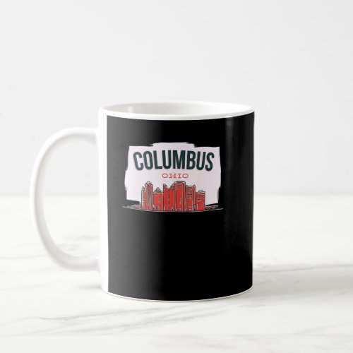Columbus Ohio USA City Skyline Silhouette Outline  Coffee Mug