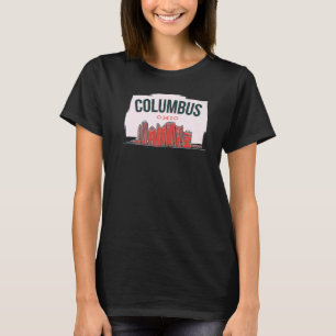 Columbus Ohio USA City Skyline Silhouette Outline T-Shirt