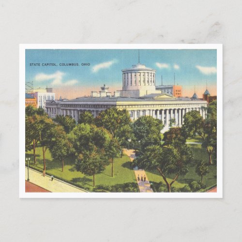 Columbus Ohio Vintage State Capitol Building Postcard