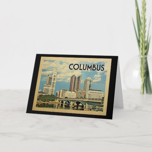 Columbus Ohio Vintage Travel Card