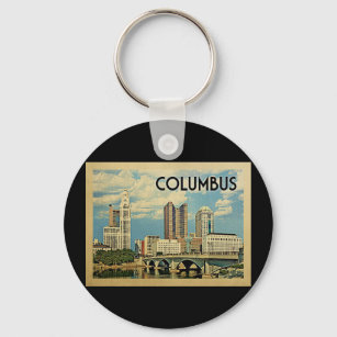 Columbus Ohio Vintage Travel Keychain