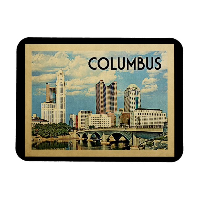 Columbus Ohio Vintage Travel Magnet (Horizontal)